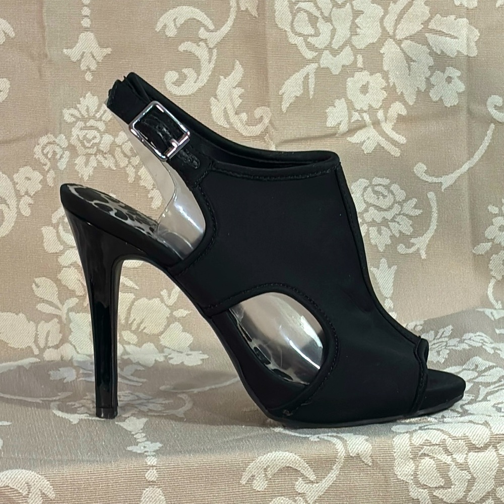Cosmopolitan Black Fabric Stiletto Heels